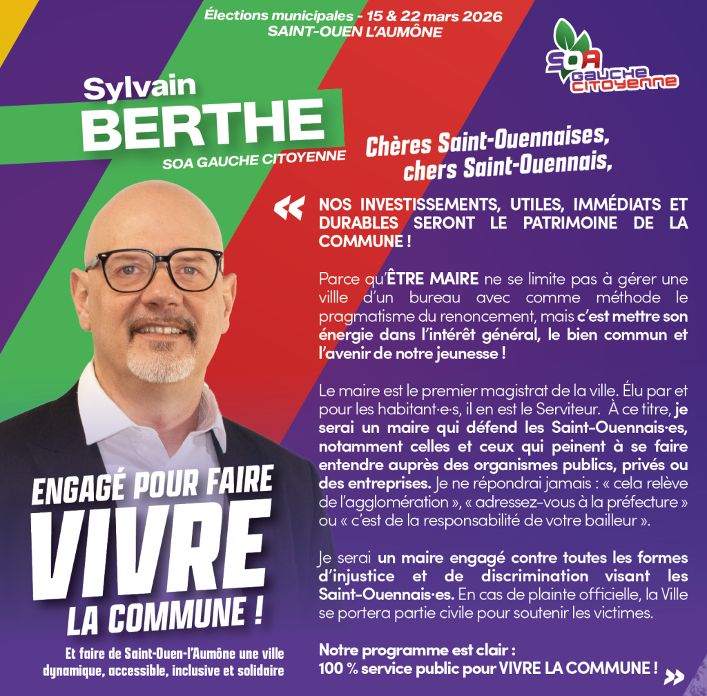 Sylvain Berthe engagé pour faire vivre la commune ! Campagne des municipales 2026 pour Saint-Ouen-L'Aumône